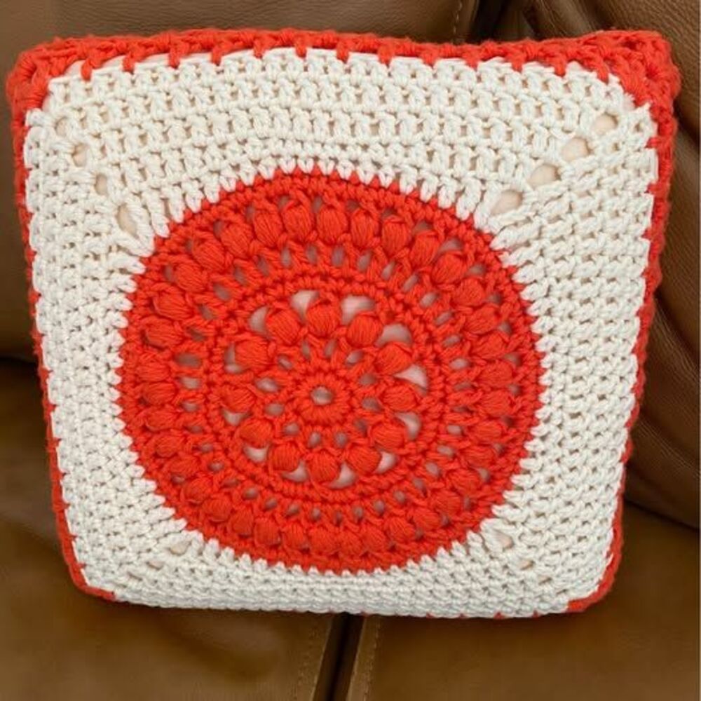 Small crochet knit pillow $10 Stamford